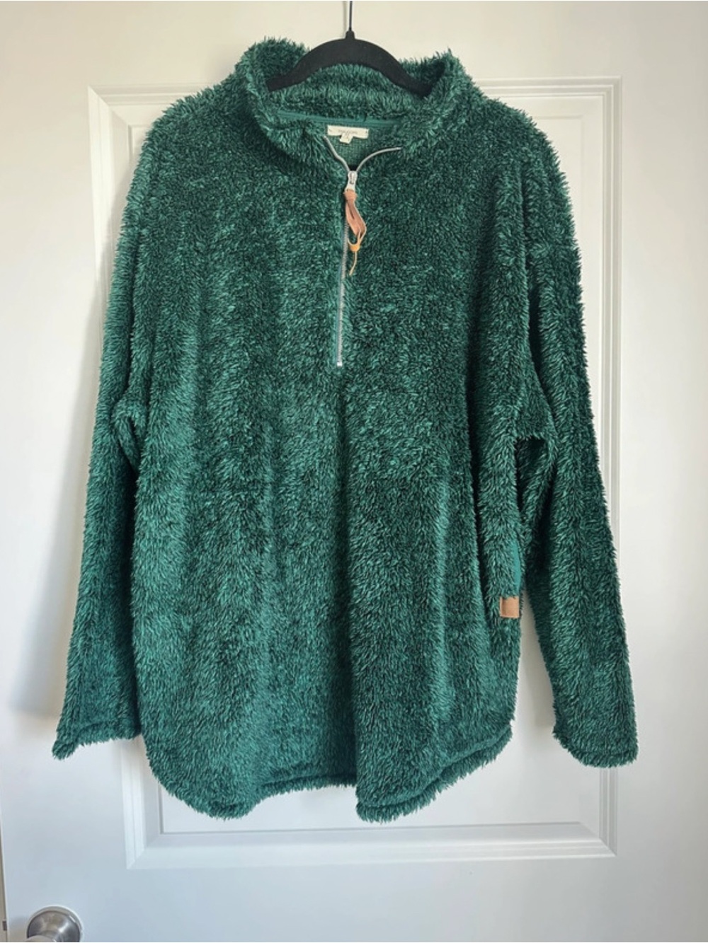 Maurices Plush Teddy Half-Zip Jacket - Deep Green